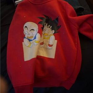 Vibrant Red Cartoon Graphic Sweater